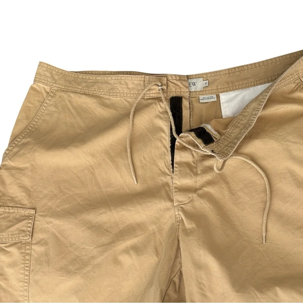 J. Crew Mens Cargo Board Shorts Beige Khaki Cotton Drawstring Walking Size 40 - Picture 6 of 7